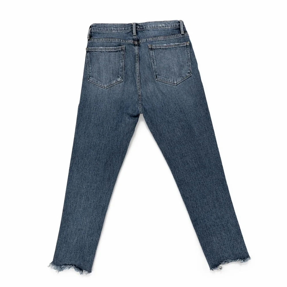 Frame Le Nouveau Straight Leg Raw Hem Jeans Women’s Sz 28 Medium Wash - Picture 4 of 11